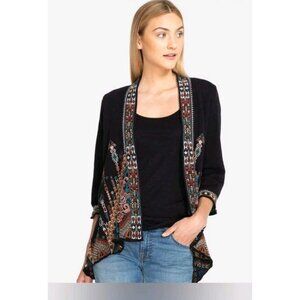 Johnny Was Delphine Embroidered Cardigan Size (M) Kimono Topper Boho Indie Aztec